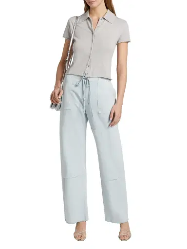 RE/DONE Women's The Conway Cotton-Blend Polo Shirt | Thumbnail 2
