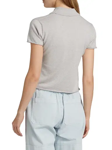 RE/DONE Women's The Conway Cotton-Blend Polo Shirt | Thumbnail 5
