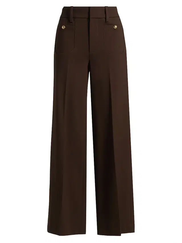 FRAME Women's Slim Palazzo Pleated Trousers - Americano