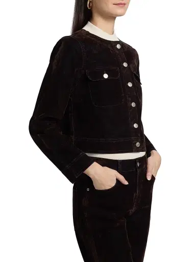 Rails Women's Capistrano Denim Jacket - Chocolate Flocking | Thumbnail 4