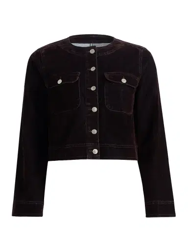 Rails Women's Capistrano Denim Jacket - Chocolate Flocking | Thumbnail 1