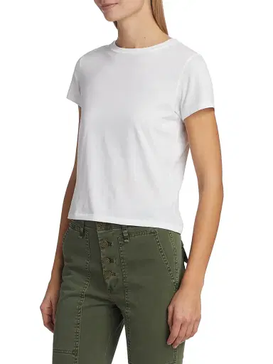 Frame Women's Cotton Crop Baby T-Shirt - White - Size XL | Thumbnail 4 Frame Women's Cotton Crop Baby T-Shirt - White - Size XL | Thumbnail 4