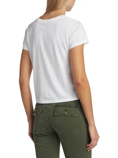 Frame Women's Cotton Crop Baby T-Shirt - White - Size XL | Thumbnail 5 Frame Women's Cotton Crop Baby T-Shirt - White - Size XL | Thumbnail 5