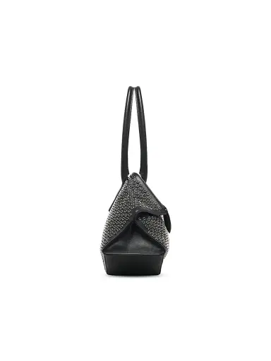 Alexander McQueen Women's Manta Rivet Leather Shoulder Bag - Black Silver | Thumbnail 4 Alexander McQueen Women's Manta Rivet Leather Shoulder Bag - Black Silver | Thumbnail 4