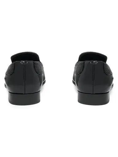 Alexander McQueen Men's Artie Beaded Patent Leather Loafers - Black - Size 6 | Thumbnail 3