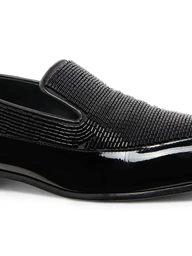 Alexander McQueen Men's Artie Beaded Patent Leather Loafers - Black - Size 6 | Thumbnail 5