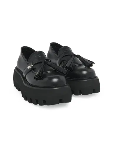 Alexander McQueen Men's Sofa Leather Platform Loafers - Black - Size 9 | Thumbnail 2