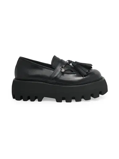 Alexander McQueen Men's Sofa Leather Platform Loafers - Black - Size 9 | Thumbnail 1