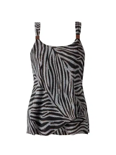 Miraclesuit Swim Women's Zirconic Dazzle Zebra-Print Tankini Top - Black White - Size 18 | Thumbnail 1 Miraclesuit Swim Women's Zirconic Dazzle Zebra-Print Tankini Top - Black White - Size 18 | Thumbnail 1
