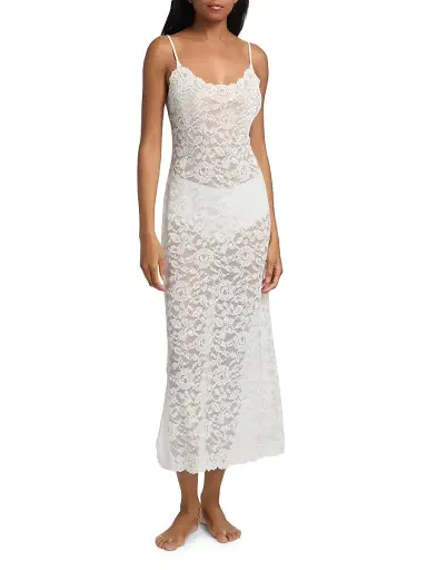 Natori Women's Peony Lace Chemise Gown - White - Size XL | Thumbnail 3 Natori Women's Peony Lace Chemise Gown - White - Size XL | Thumbnail 3