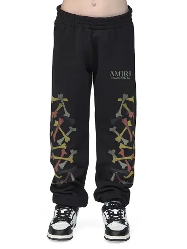 AMIRI Little Kid's & Kid's Bones Cotton Fleece Sweatpants - Black - Size 4 | Thumbnail 1