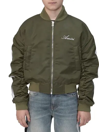 AMIRI Little Kid's & Kid's Bones Bomber Jacket - Dark Sage | Thumbnail 1 AMIRI Little Kid's & Kid's Bones Bomber Jacket - Dark Sage | Thumbnail 1