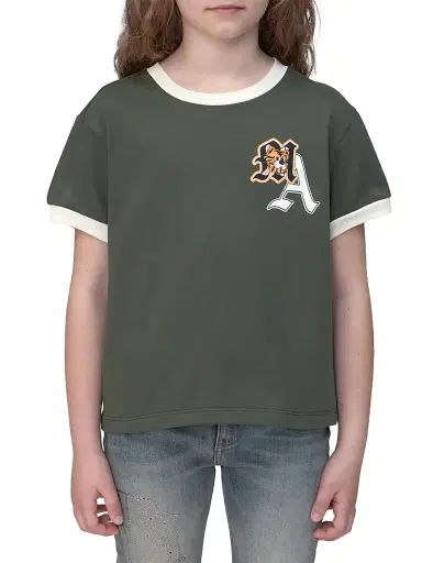 AMIRI Little Kid's & Kid's Varsity Patch-Print Ringer T-Shirt - Dark Sage - Size 4 | Thumbnail 1