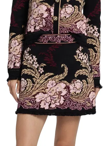 Cara Cara Women's Lindy Wool-Cotton Jacquard Miniskirt - Nouvea Black - Size Large | Thumbnail 3 Cara Cara Women's Lindy Wool-Cotton Jacquard Miniskirt - Nouvea Black - Size Large | Thumbnail 3