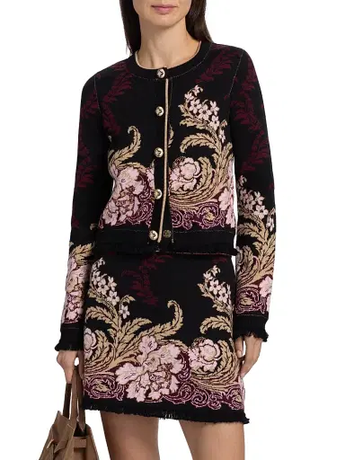 Cara Cara Women's Livi Wool-Cotton Jacquard Jacket | Thumbnail 3 Cara Cara Women's Livi Wool-Cotton Jacquard Jacket | Thumbnail 3