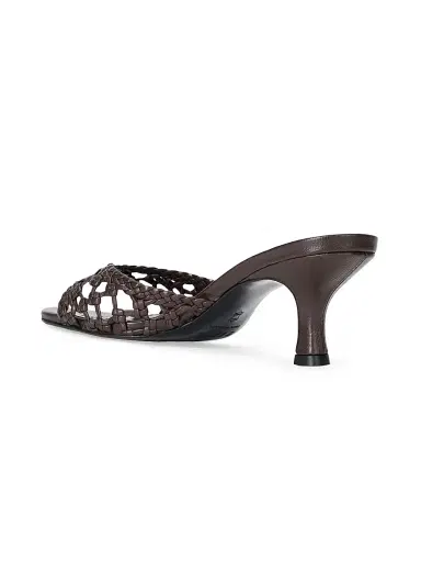 Staud Women's Brigitte 60MM Leather Mules - Espresso Open Weave - Size 8 | Thumbnail 3 Staud Women's Brigitte 60MM Leather Mules - Espresso Open Weave - Size 8 | Thumbnail 3