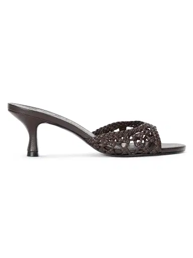 Staud Women's Brigitte 60MM Leather Mules - Espresso Open Weave - Size 8 | Thumbnail 1 Staud Women's Brigitte 60MM Leather Mules - Espresso Open Weave - Size 8 | Thumbnail 1