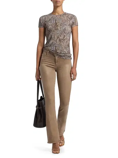 L'AGENCE Women's Selma Coated Baby Bootcut Jeans - Medium Brown | Thumbnail 2 L'AGENCE Women's Selma Coated Baby Bootcut Jeans - Medium Brown | Thumbnail 2