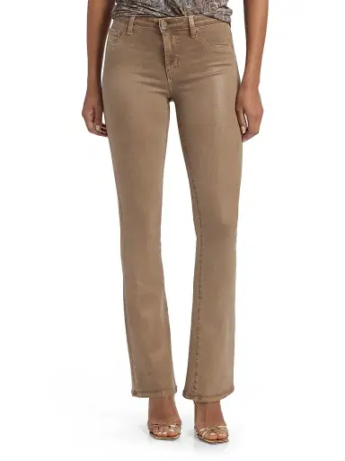L'AGENCE Women's Selma Coated Baby Bootcut Jeans - Medium Brown | Thumbnail 3 L'AGENCE Women's Selma Coated Baby Bootcut Jeans - Medium Brown | Thumbnail 3