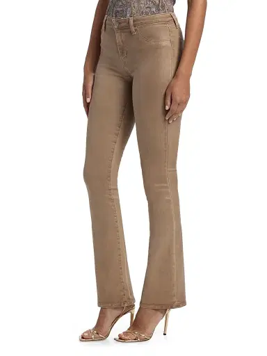 L'AGENCE Women's Selma Coated Baby Bootcut Jeans - Medium Brown | Thumbnail 4 L'AGENCE Women's Selma Coated Baby Bootcut Jeans - Medium Brown | Thumbnail 4