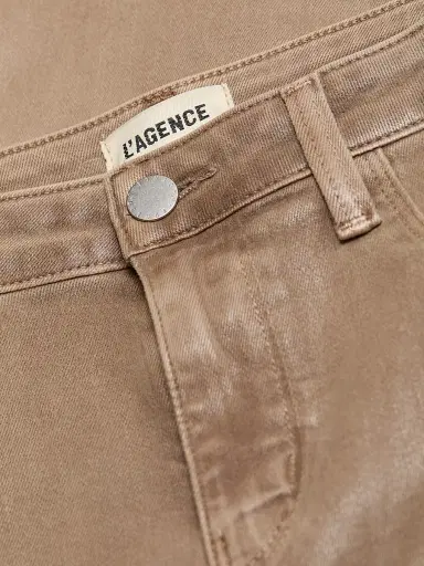 L'AGENCE Women's Selma Coated Baby Bootcut Jeans - Medium Brown | Thumbnail 7 L'AGENCE Women's Selma Coated Baby Bootcut Jeans - Medium Brown | Thumbnail 7