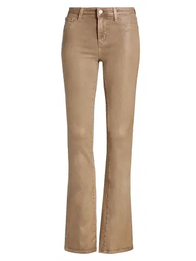L'AGENCE Women's Selma Coated Baby Bootcut Jeans - Medium Brown | Thumbnail 1 L'AGENCE Women's Selma Coated Baby Bootcut Jeans - Medium Brown | Thumbnail 1