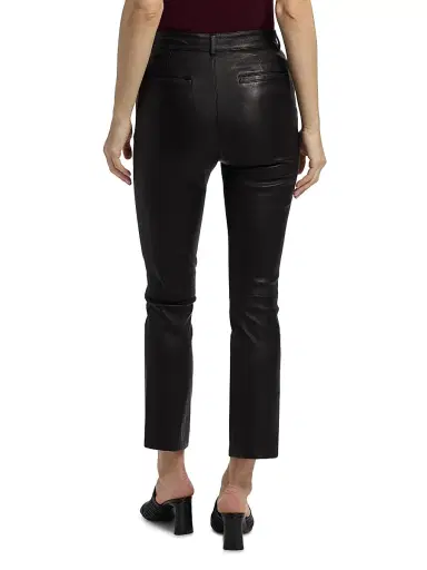 L'Agence Women's Ketra Leather Baby Boot-Cut Trousers - Black - Size 12 | Thumbnail 5