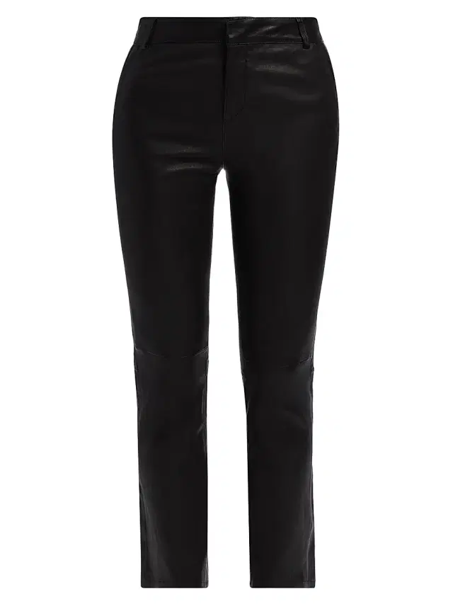 Women's Ketra Leather Baby Boot-Cut Trousers - Black