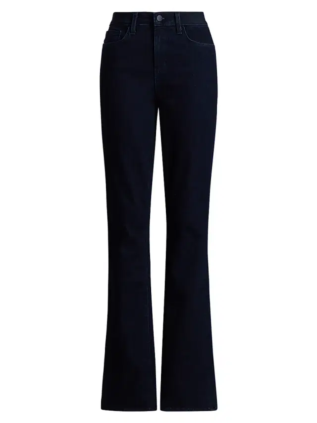 L'AGENCE Women's Selma Stretch Denim High-Rise Baby Bootcut Pants - Black Ink