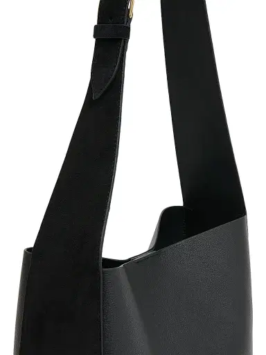 MANSUR GAVRIEL Women's Leather & Suede Box Tote Bag - Black | Thumbnail 4