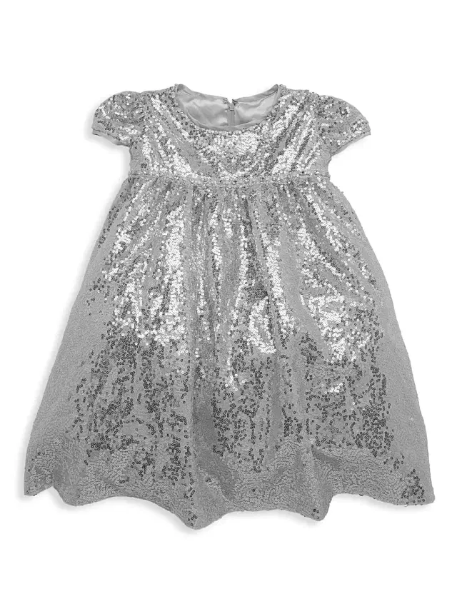 Joan Calabrese Baby Girl's, Little Girl's & Girl's Sequined Dress - Silver