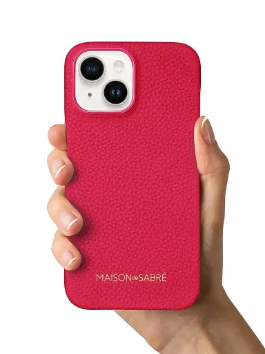 MAISON de SABRÉ Women's Leather Phone Case (iPhone 15) - Shibuya Fuchsia | Thumbnail 4