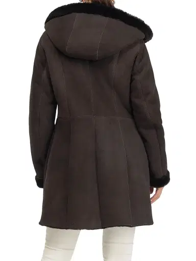 Gorski Women's Merino Shearling Lamb Parka - Dark Brown - Size XL | Thumbnail 4