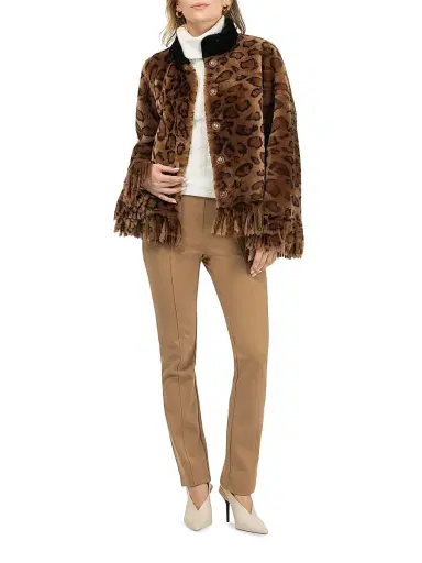 Gorski Women's Shearling Lamb Coat with Fringes - Lprd Black - Size XL | Thumbnail 6 Gorski Women's Shearling Lamb Coat with Fringes - Lprd Black - Size XL | Thumbnail 6