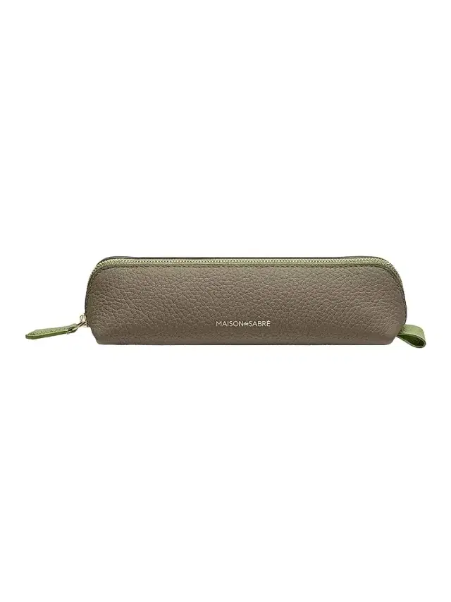 Maison de Sabre Leather Pencil Case - Cashmere Matcha