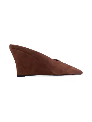 Black Suede Studio Women's Aysha 70MM Suede Wedges - Brownie Suede - Size 9 | Thumbnail 3