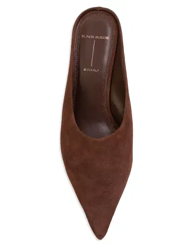 Black Suede Studio Women's Aysha 70MM Suede Wedges - Brownie Suede - Size 9 | Thumbnail 5