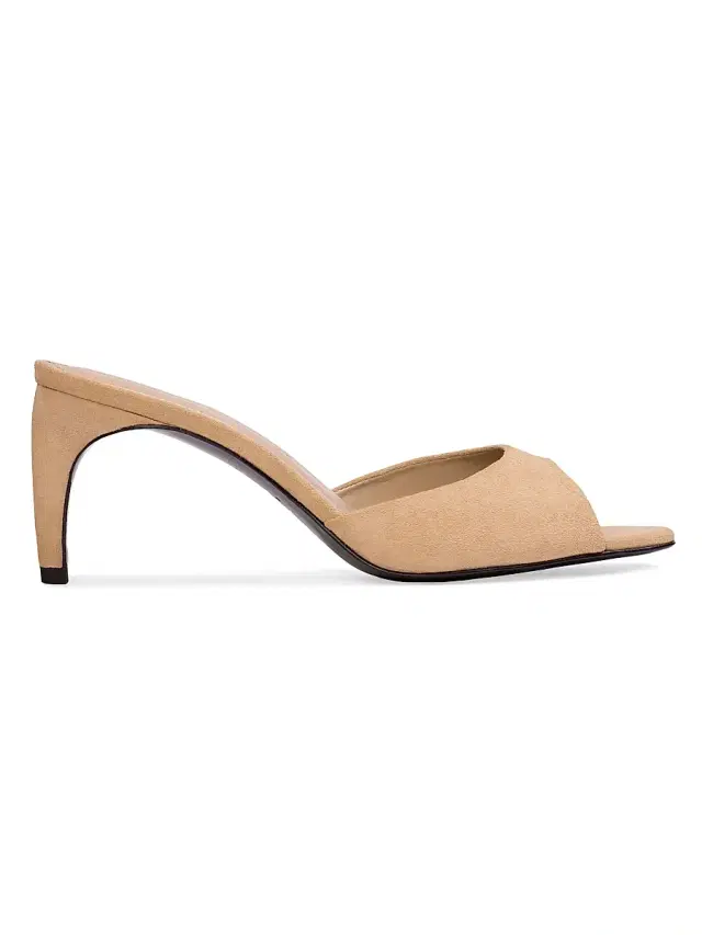 Black Suede Studio Women's Jazz 70MM Suede Mules - Tan Suede