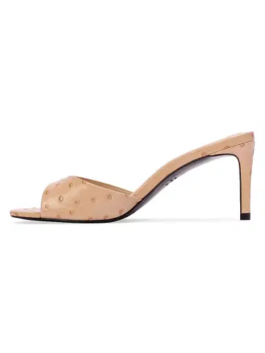 Black Suede Studio Women's Freddie 65MM Ostrich Mules - Nude Ostrich Leather - Size 11 | Thumbnail 3 Black Suede Studio Women's Freddie 65MM Ostrich Mules - Nude Ostrich Leather - Size 11 | Thumbnail 3