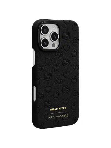 Maison de Sabre Hello Kitty Leather Phone Case (iPhone 16 Pro Max) - Black Caviar | Thumbnail 2