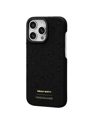Maison de Sabre Hello Kitty Leather Phone Case (iPhone 16 Pro Max) - Black Caviar | Thumbnail 3