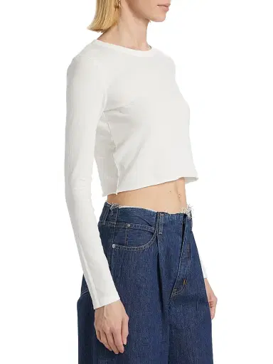 SLVRLAKE Women's Cotton Baby-Fit Tee - Natural White - Size Large | Thumbnail 4