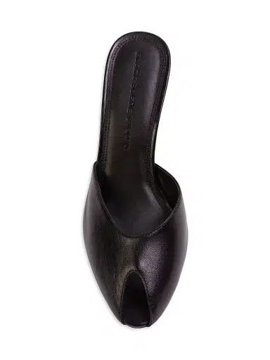 Black Suede Studio Women's Dovie 70MM Leather Mules - Black Leather - Size 7 | Thumbnail 5 Black Suede Studio Women's Dovie 70MM Leather Mules - Black Leather - Size 7 | Thumbnail 5
