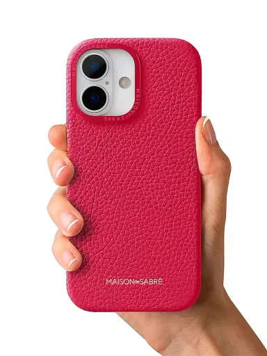 MAISON de SABRÉ Leather Phone Case (iPhone 17) - Shibuya Fuchsia | Thumbnail 5 MAISON de SABRÉ Leather Phone Case (iPhone 17) - Shibuya Fuchsia | Thumbnail 5