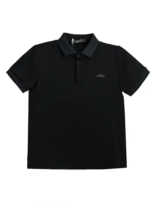 Little Boy's & Boy's Polo Shirt with Trim - Black