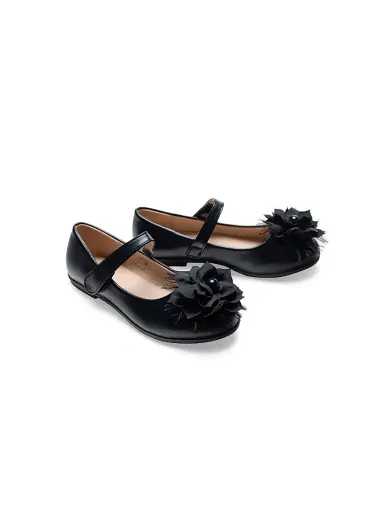 Tulleen Little Girl's & Girl's Dahlia Flower Flats - Black 4 (Child) | Thumbnail 3 Tulleen Little Girl's & Girl's Dahlia Flower Flats - Black 4 (Child) | Thumbnail 3
