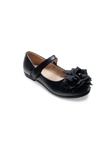 Tulleen Little Girl's & Girl's Dahlia Flower Flats - Black 4 (Child) | Thumbnail 1 Tulleen Little Girl's & Girl's Dahlia Flower Flats - Black 4 (Child) | Thumbnail 1