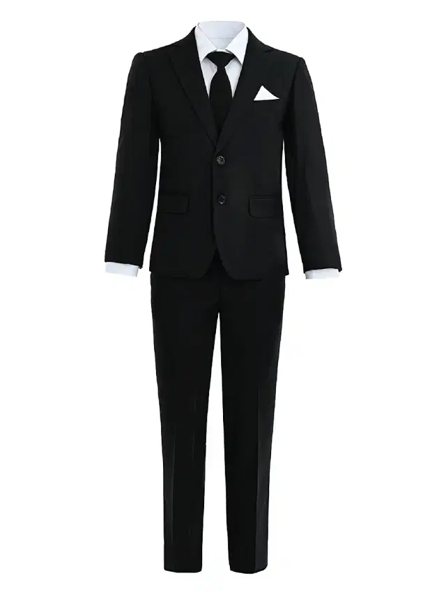 Little Boy's & Boy's Suit and Tie Set - Black