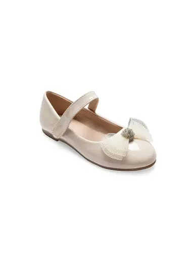 Tulleen Little Girl's & Girl's Lucille Bow Flats - Cream 4 (Child) | Thumbnail 1 Tulleen Little Girl's & Girl's Lucille Bow Flats - Cream 4 (Child) | Thumbnail 1