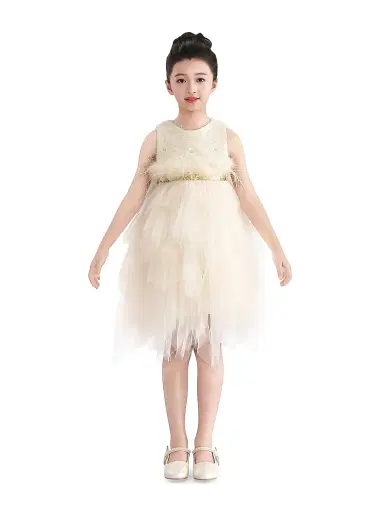 Tulleen Little Girl's & Girl's Feathered Tulle Dress - | Thumbnail 3 Tulleen Little Girl's & Girl's Feathered Tulle Dress - | Thumbnail 3